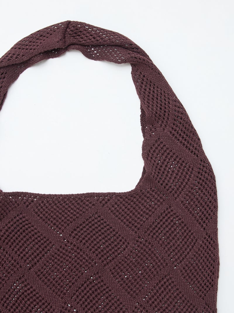 Sac bandoulière en crochet Violet - Kiabi