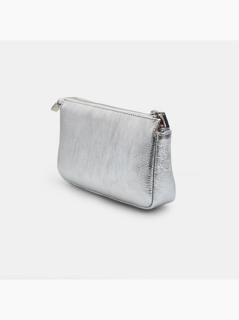 Sac bandoulière en cuir Bata Argent - Kiabi