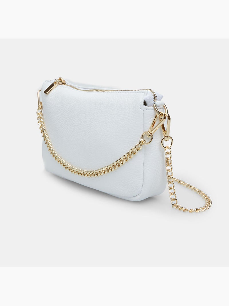 Sac bandoulière en cuir Blanc - Kiabi