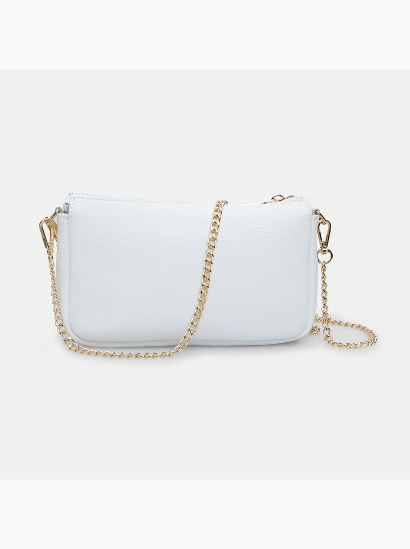 Sac bandoulière en cuir Blanc - Kiabi