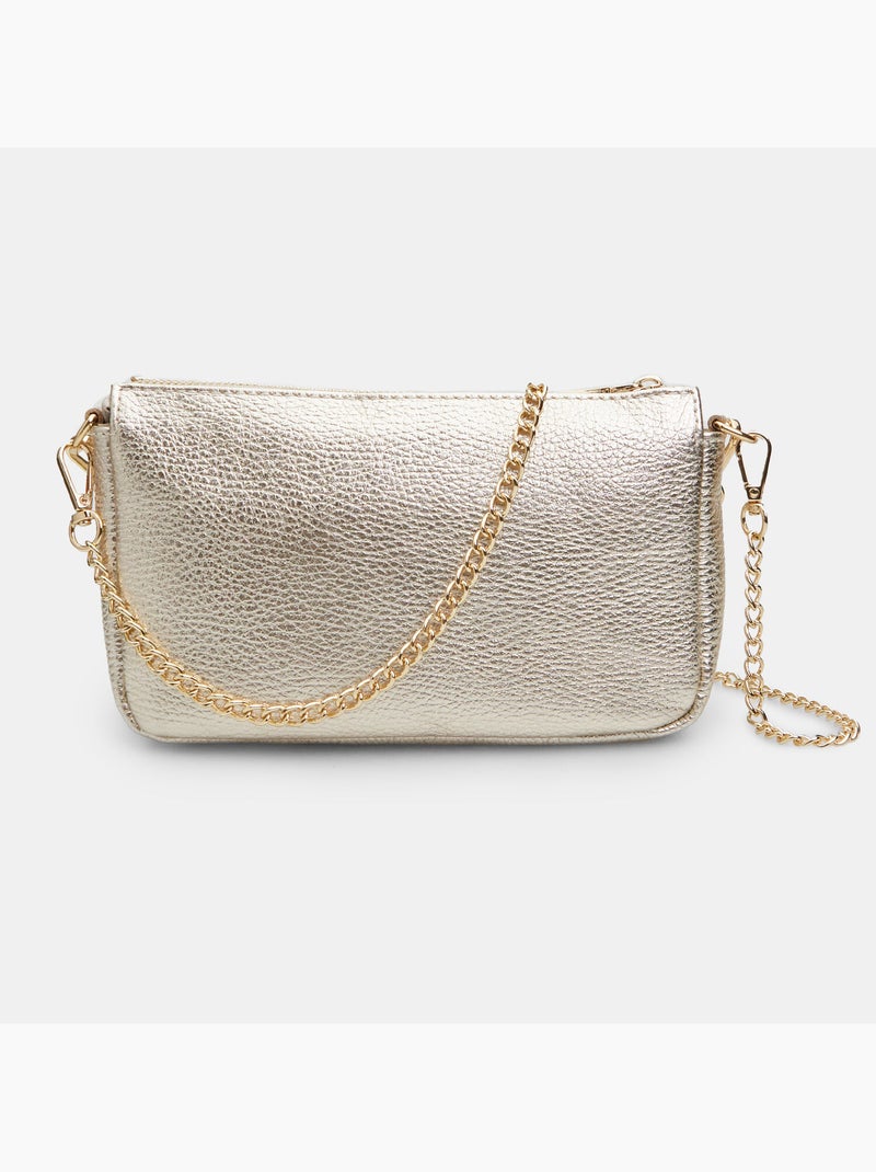 Sac bandoulière en cuir Doré/or - Kiabi