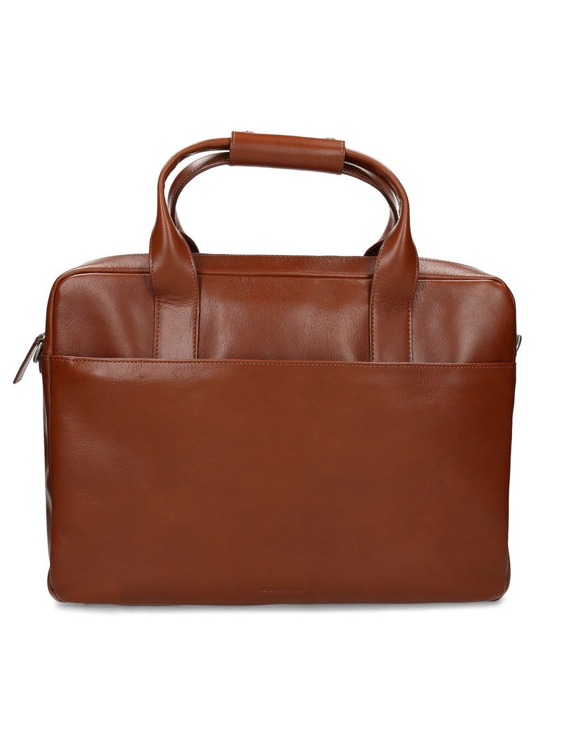 Sac bandoulière en cuir Marron - Kiabi