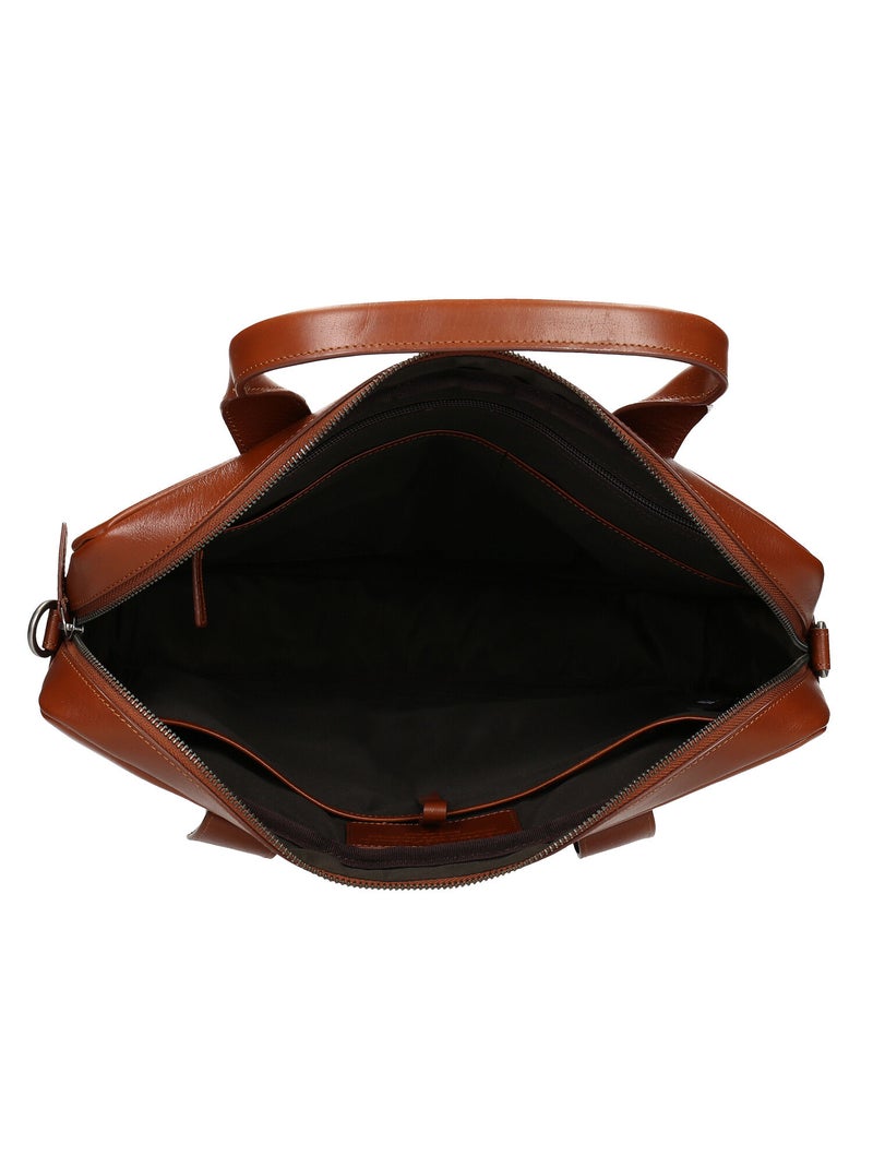 Sac bandoulière en cuir Marron - Kiabi