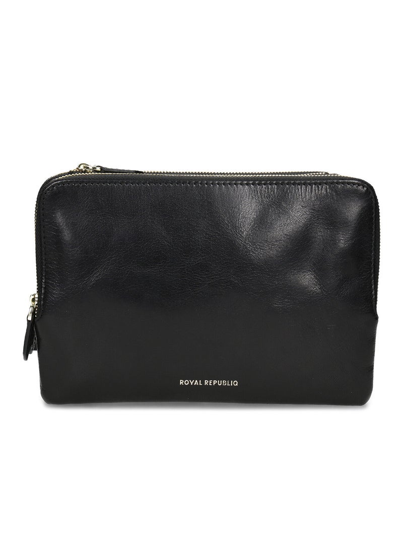 Sac bandoulière en cuir Noir - Kiabi
