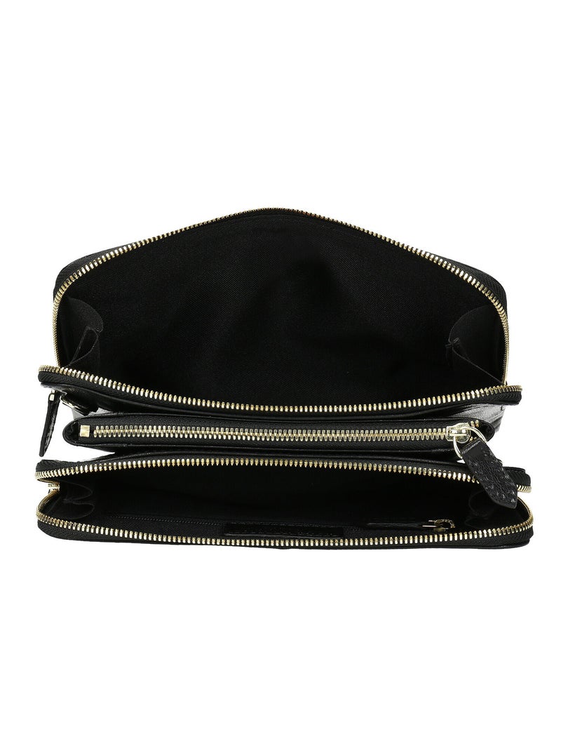 Sac bandoulière en cuir Noir - Kiabi