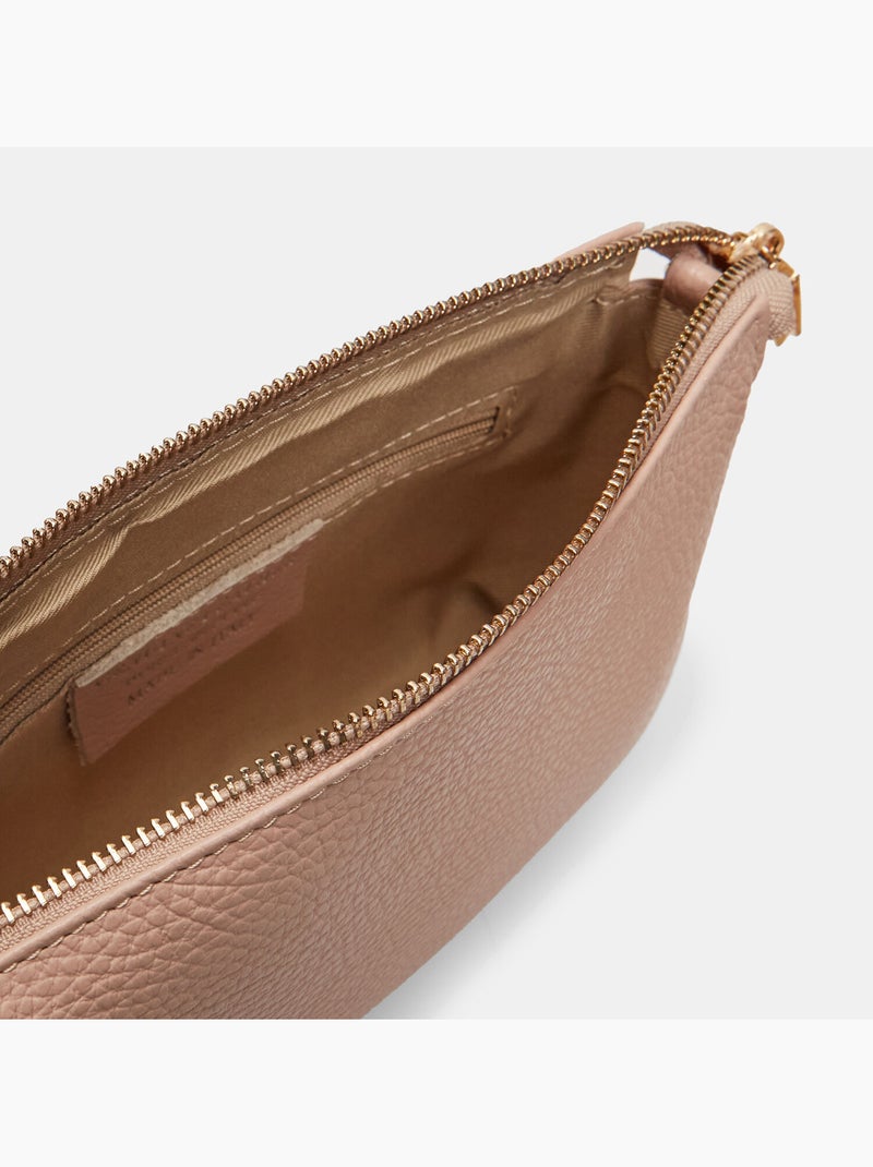 Sac bandoulière en cuir Rose - Kiabi