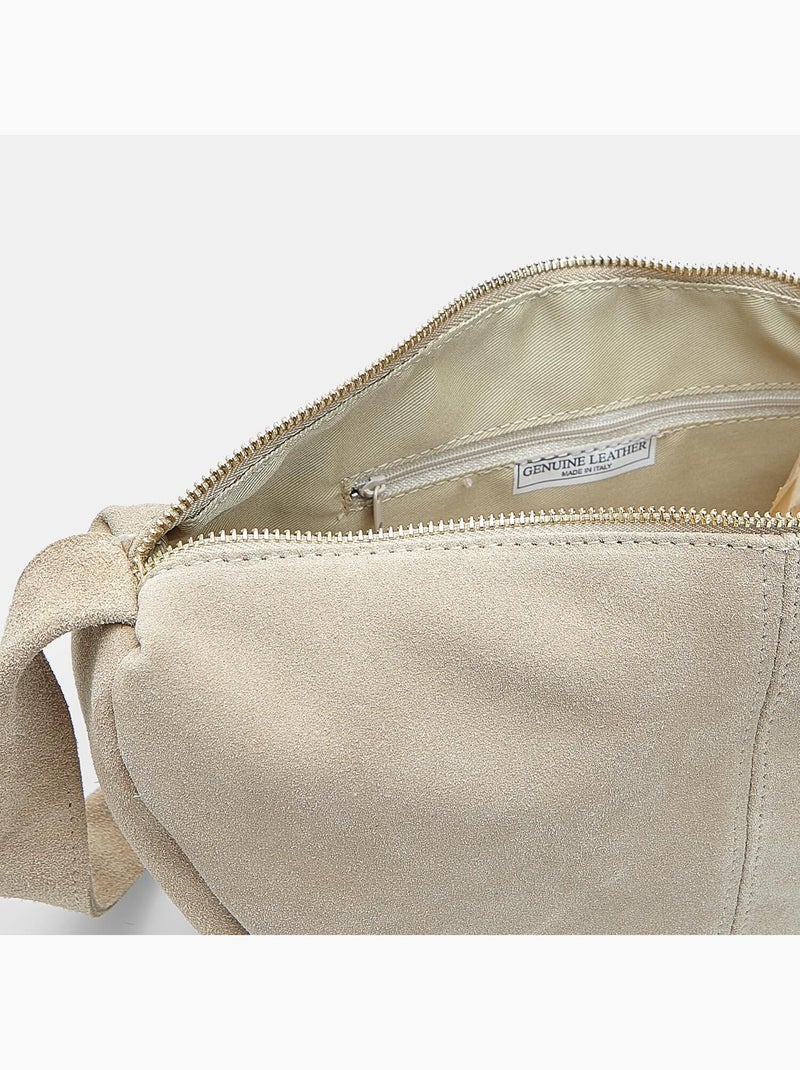 Sac bandoulière en daim Bata Beige - Kiabi