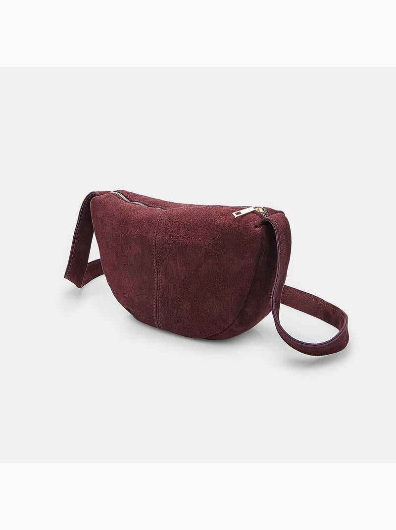 Sac bandoulière en daim Bata Bordeaux - Kiabi