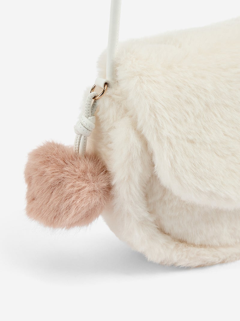 Sac bandoulière en maille poilue Blanc - Kiabi