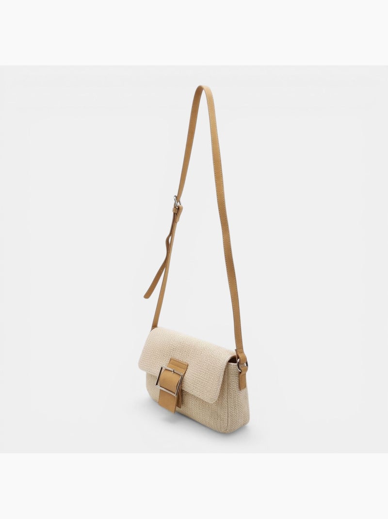 Sac bandoulière en raphia Bata Blanc - Kiabi