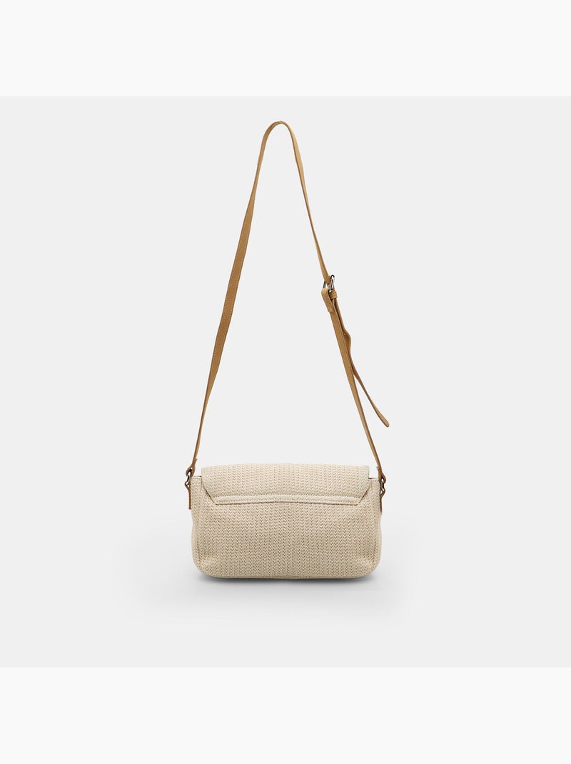 Sac bandoulière en raphia Bata Blanc - Kiabi