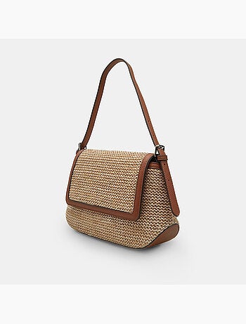 Sac bandoulière en raphia Bata