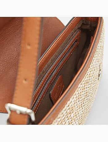 Sac bandoulière en raphia Bata