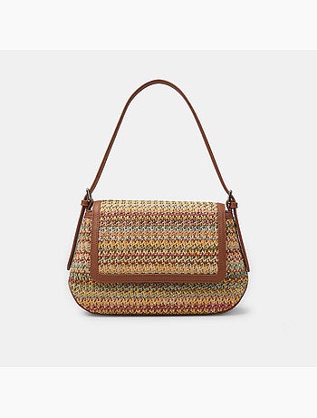 Sac bandoulière en raphia Bata
