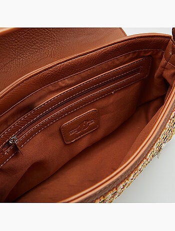 Sac bandoulière en raphia Bata