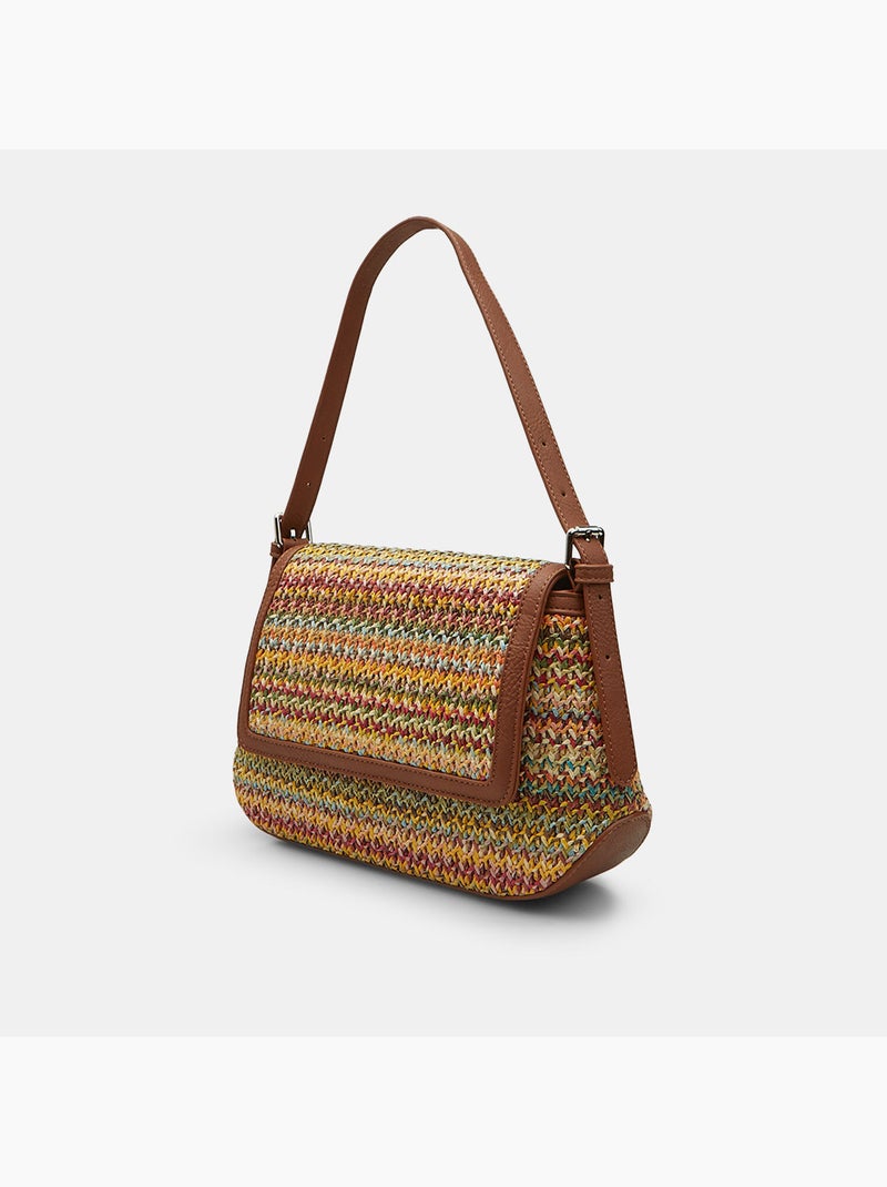 Sac bandoulière en raphia Bata Orange - Kiabi