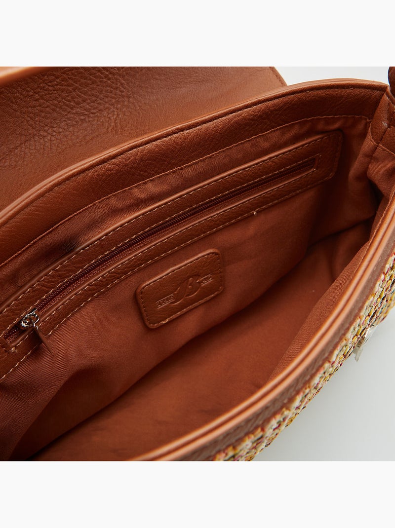 Sac bandoulière en raphia Bata Orange - Kiabi