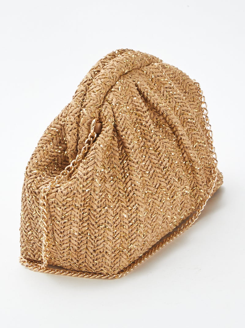 Sac bandoulière en raphia Beige - Kiabi