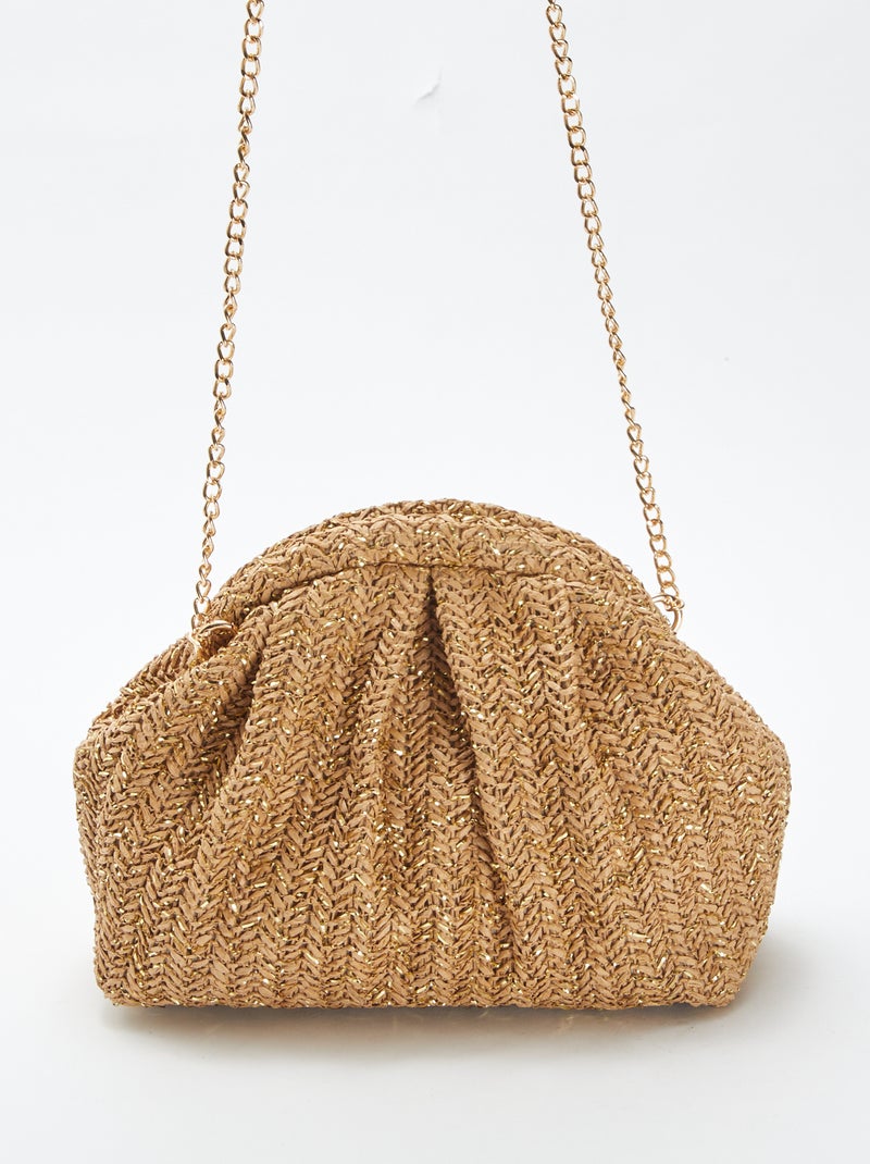 Sac bandoulière en raphia Beige - Kiabi
