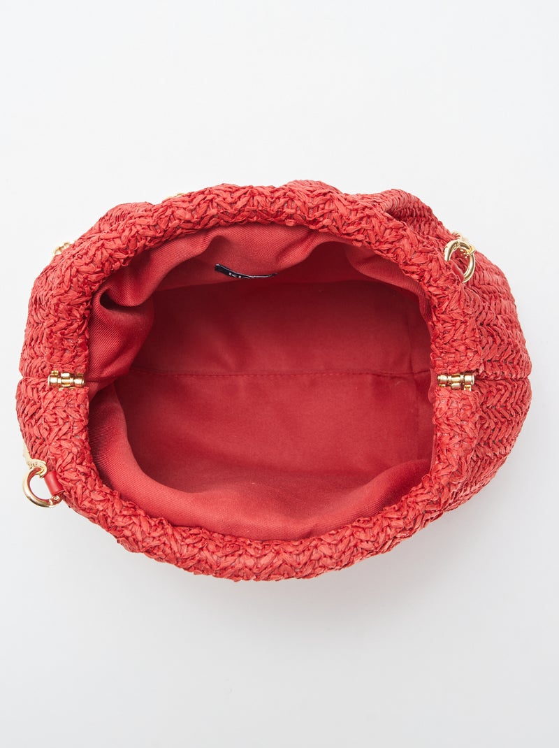 Sac bandoulière en raphia ROUGE - Kiabi