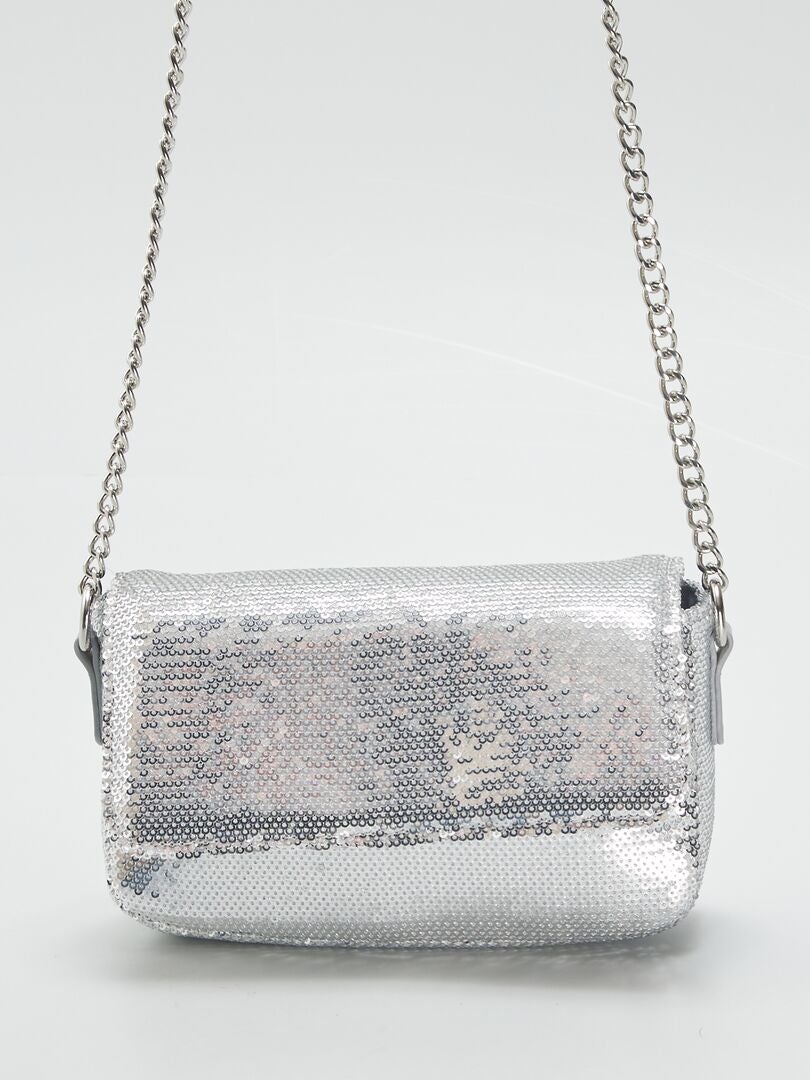 Sac bandoulière en sequins Argent Kiabi 16.00€