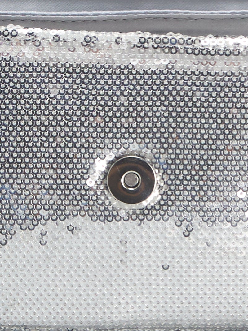 Sac bandoulière en sequins Argent - Kiabi