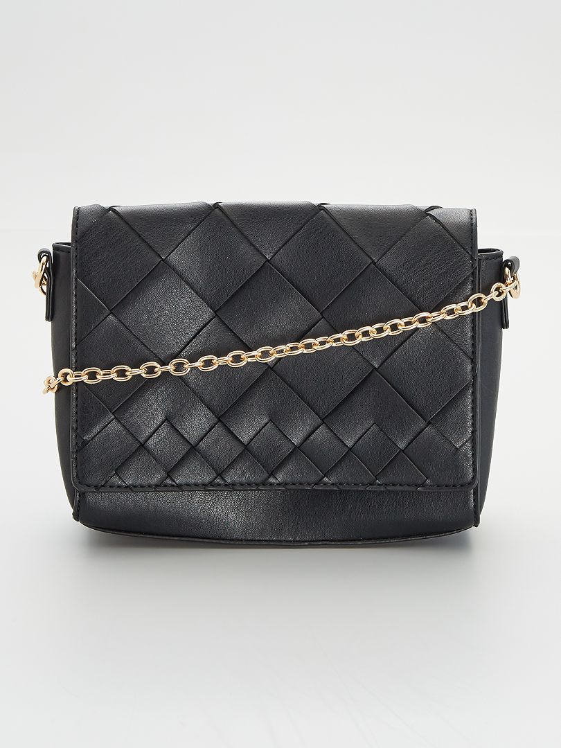 Sac bandoulière en simili - noir - Kiabi - 7.00€