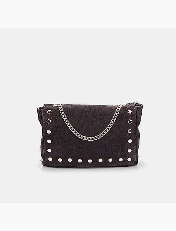 Sac bandoulière en suède avec clous Bata