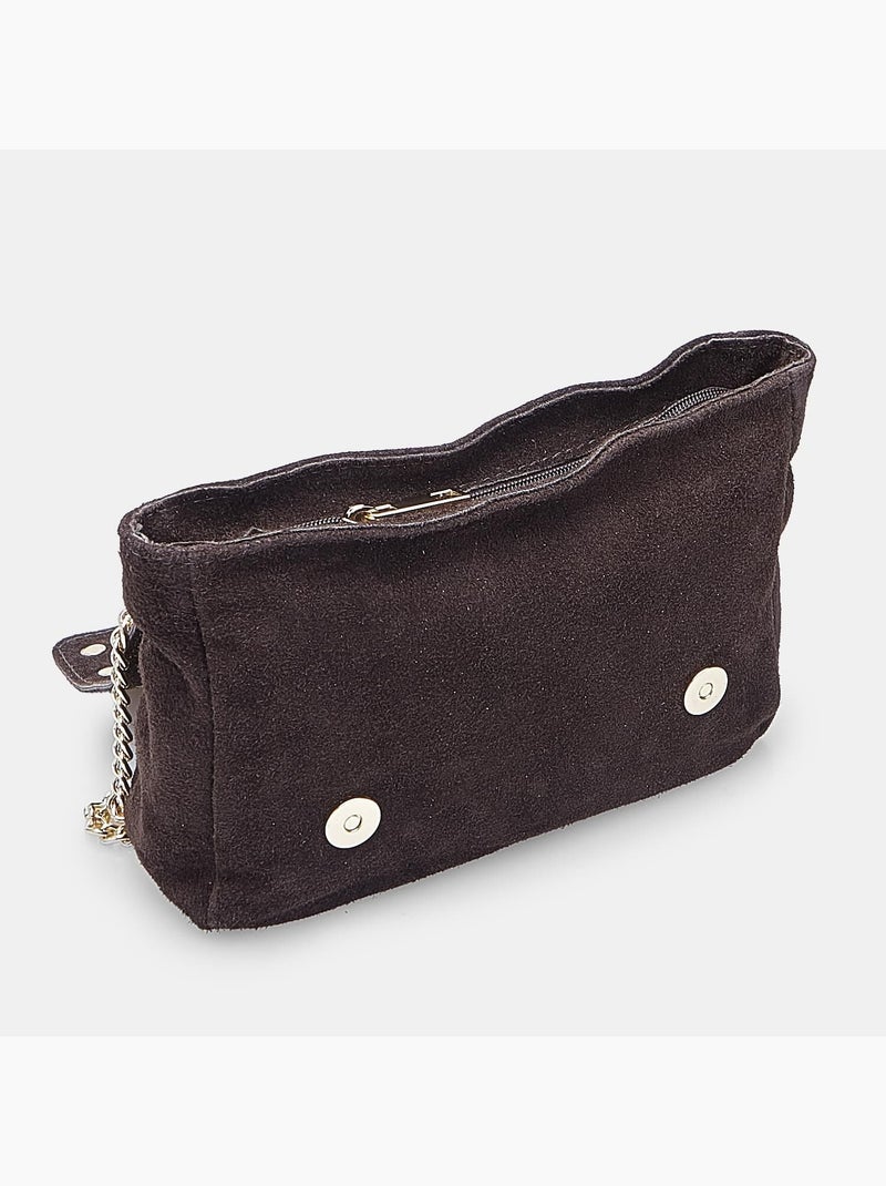 Sac bandoulière en suède avec clous Bata Marron - Kiabi