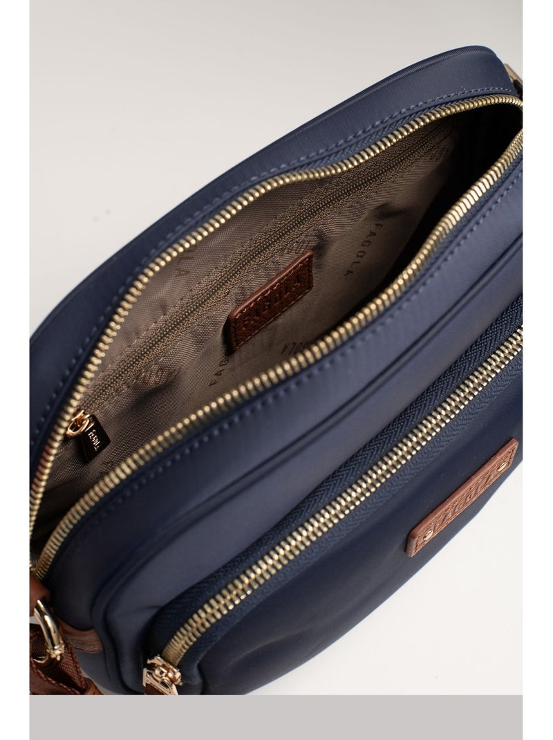 Sac bandoulière  fiona | fagola Bleu Marron Bleu - Kiabi