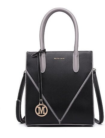Sac bandoulière forme v cuir pu écologique 23x25x11 cm - miss lulu