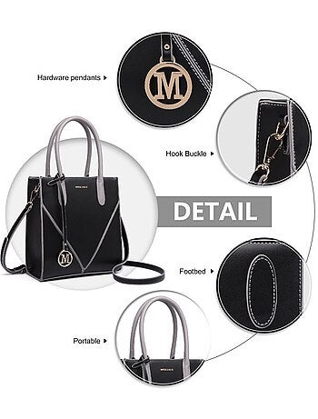 Sac bandoulière forme v cuir pu écologique 23x25x11 cm - miss lulu
