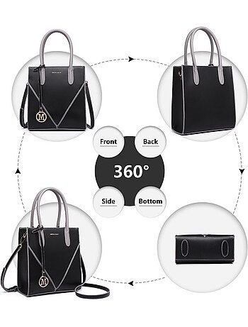Sac bandoulière forme v cuir pu écologique 23x25x11 cm - miss lulu
