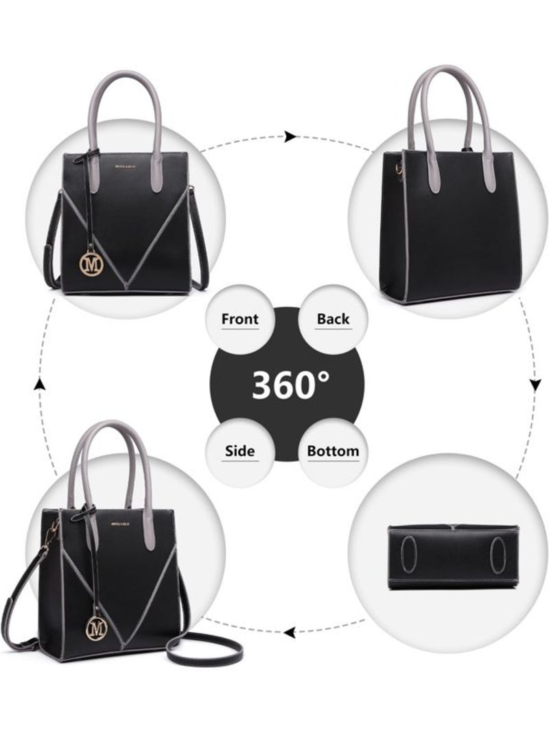 Sac bandoulière forme v cuir pu écologique 23x25x11 cm - miss lulu Noir - Kiabi