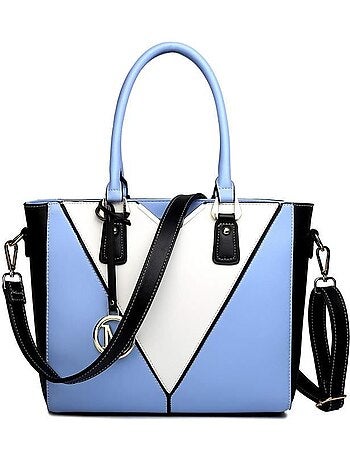 Sac bandoulière forme v cuir pu grainé taille moyenne - miss lulu