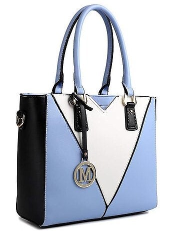Sac bandoulière forme v cuir pu grainé taille moyenne - miss lulu