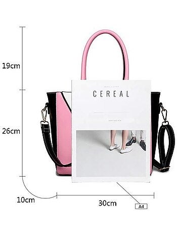 Sac bandoulière forme v cuir pu grainé taille moyenne - miss lulu