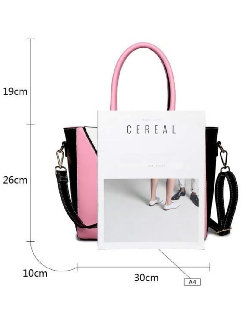 Sac bandoulière forme v cuir pu grainé taille moyenne - miss lulu Rose - Kiabi