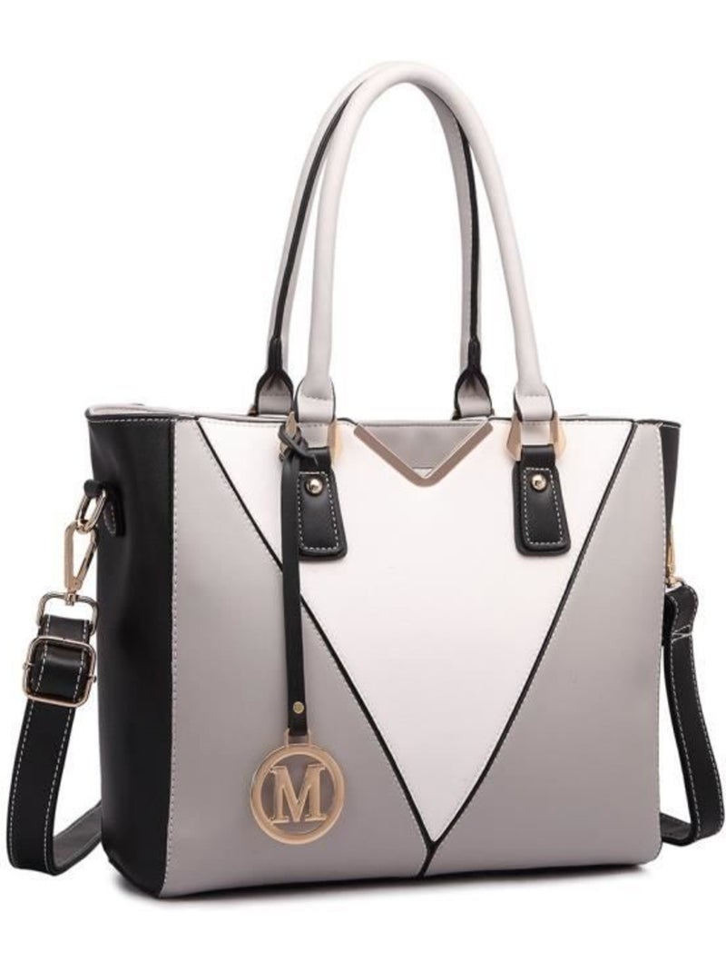 Sac bandoulière forme v similicuir taille moyenne 30x10x26 cm - miss lulu Gris - Kiabi
