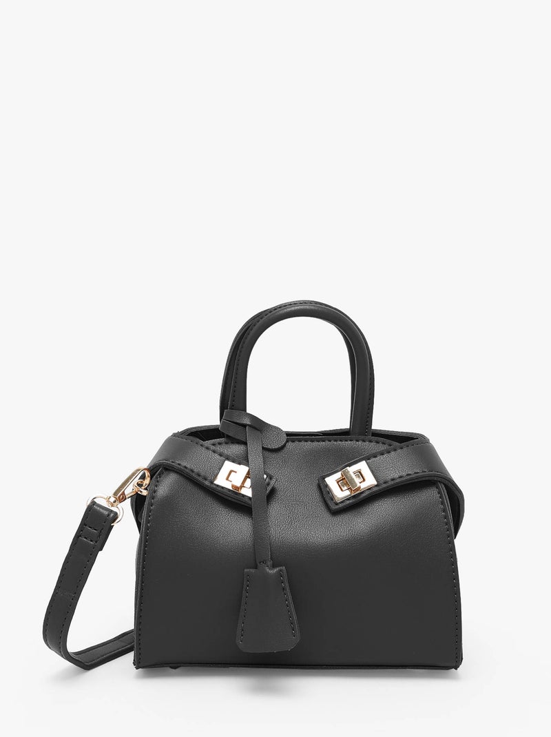 Sac Bandoulière Gold Miniprix Toile Enduite Noir - Kiabi