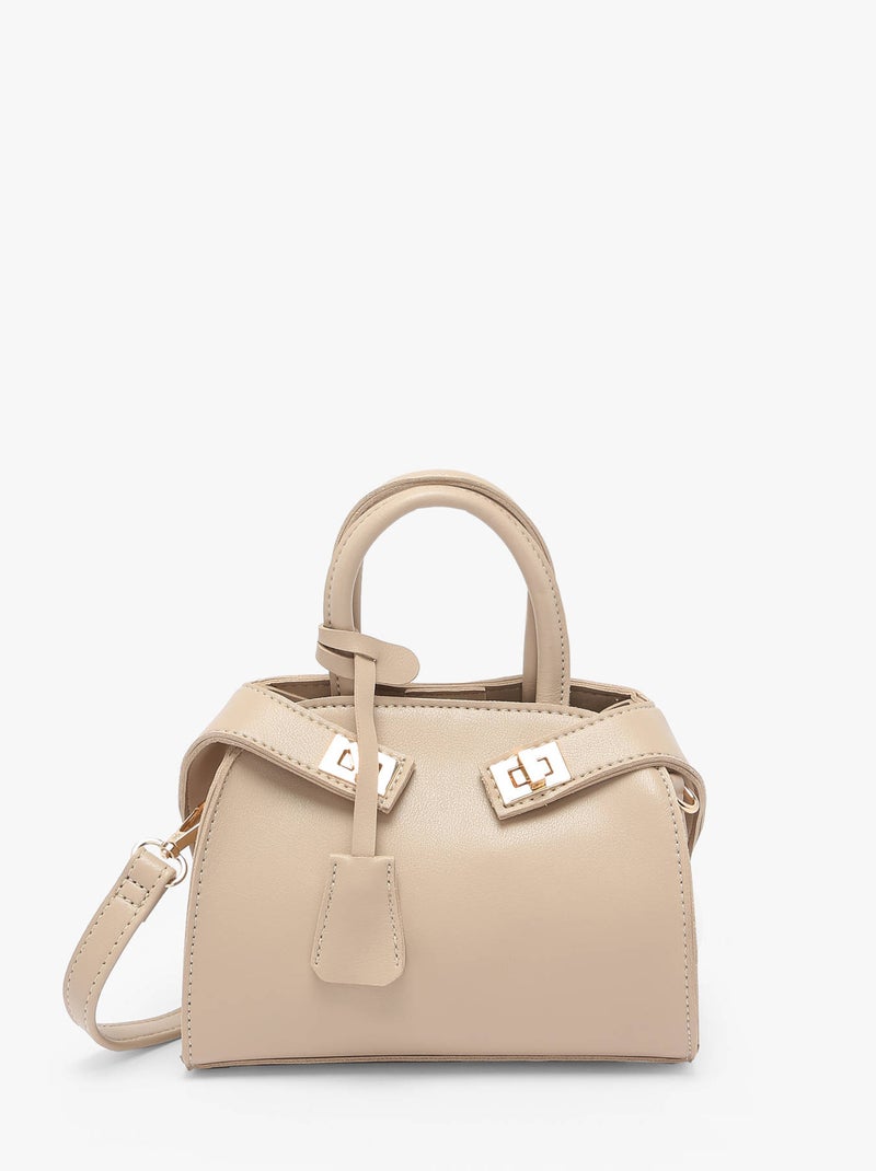 Sac Bandoulière Gold Miniprix Toile Enduite Taupe - Kiabi