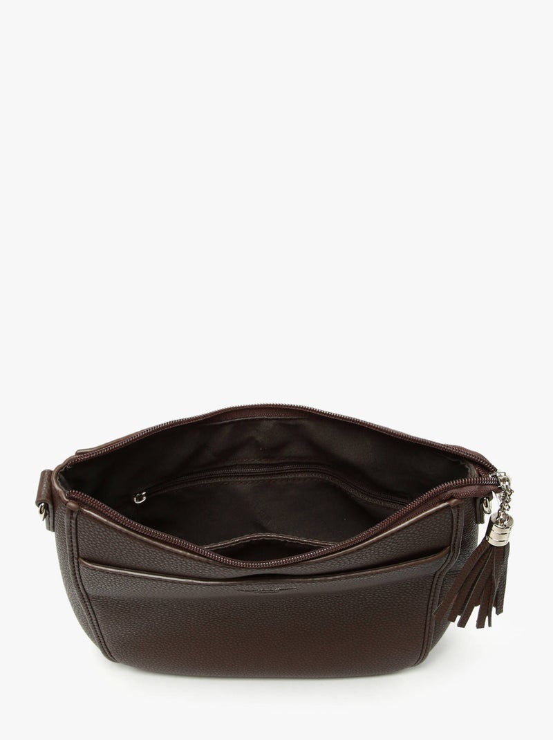 Sac bandoulière grained flora & co toile enduite Blanc Marron - Kiabi