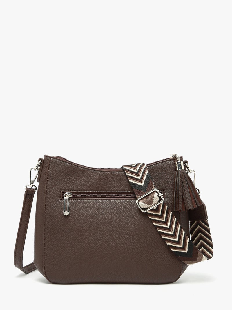 Sac bandoulière grained flora & co toile enduite Blanc Marron - Kiabi