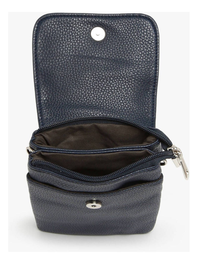 Sac bandoulière grained flora & co toile enduite Bleu - Kiabi