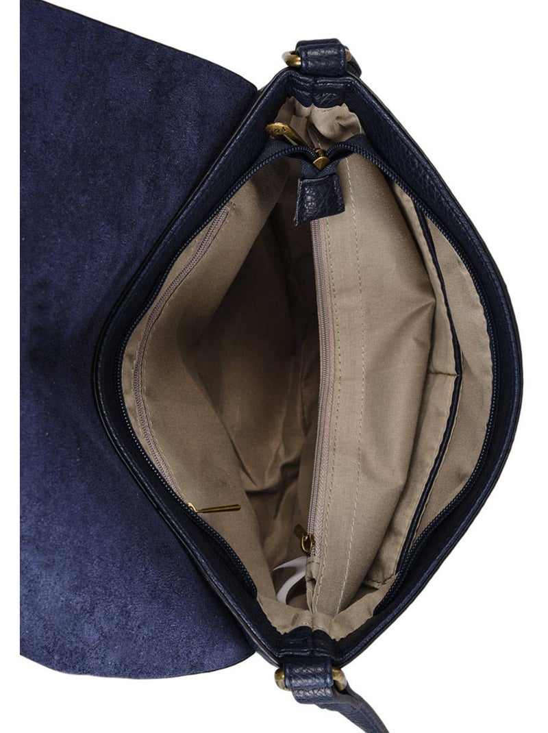 Sac bandoulière grained flora & co toile enduite Bleu - Kiabi