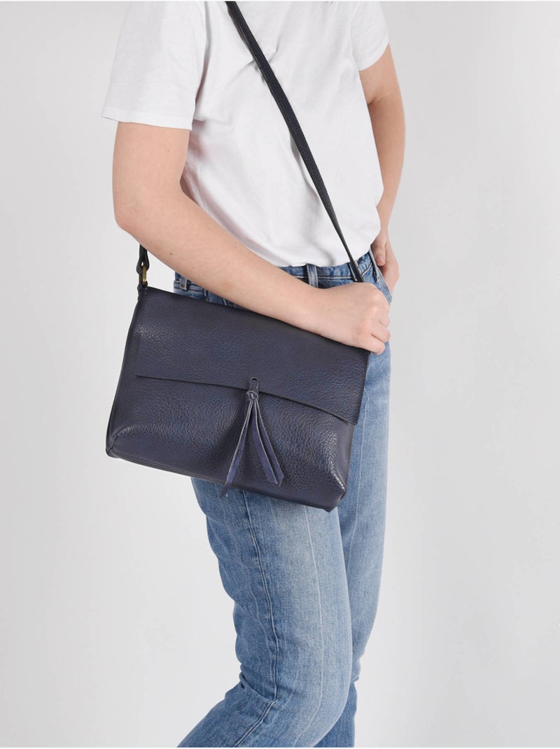 Sac bandoulière grained flora & co toile enduite Bleu - Kiabi