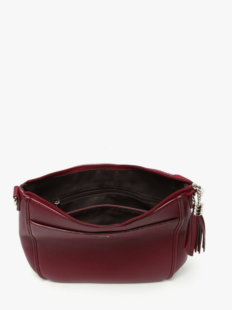 Sac bandoulière grained flora & co toile enduite Bordeaux - Kiabi