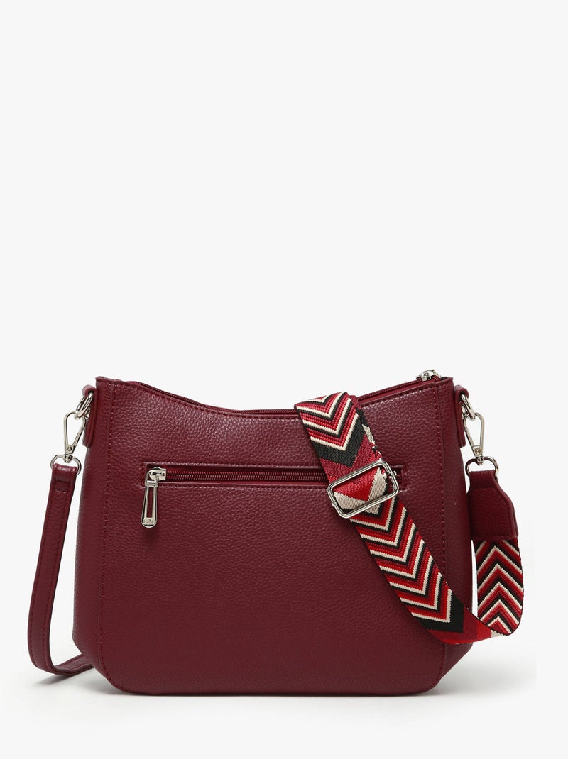 Sac bandoulière grained flora & co toile enduite Bordeaux - Kiabi