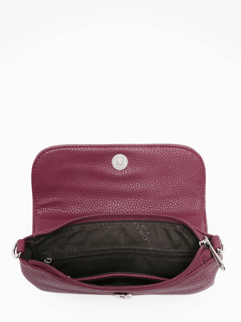 Sac bandoulière grained flora & co toile enduite Bordeaux - Kiabi