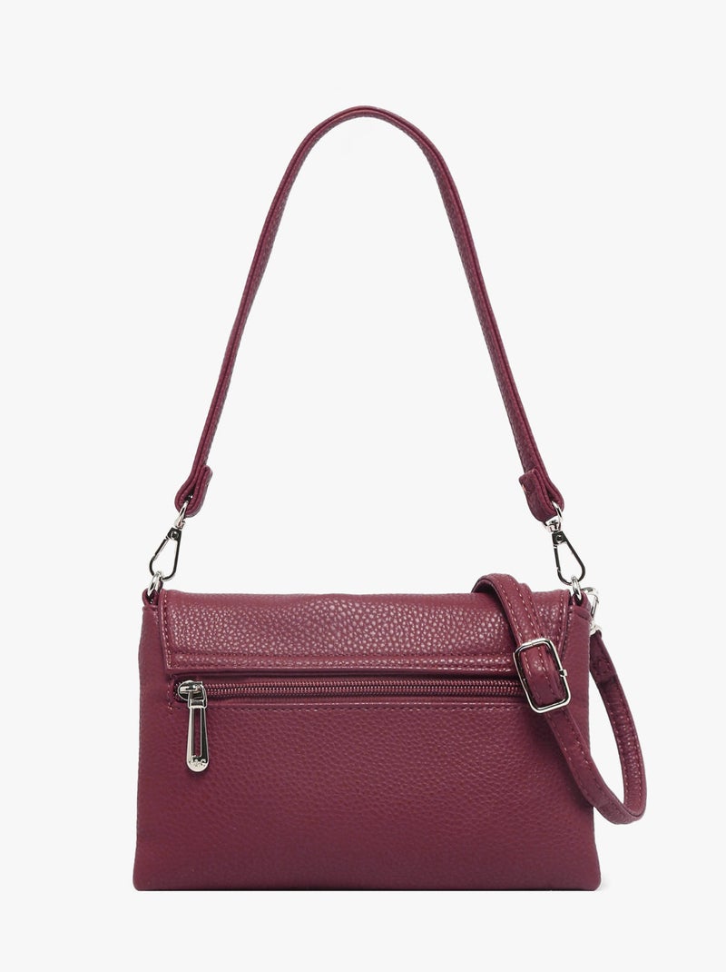 Sac bandoulière grained flora & co toile enduite Bordeaux - Kiabi